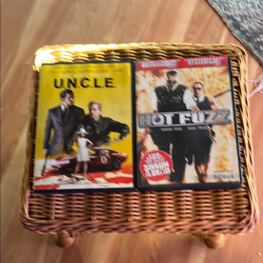 DVDs Hot Fuzz and The Man from U.N.C.L.E.